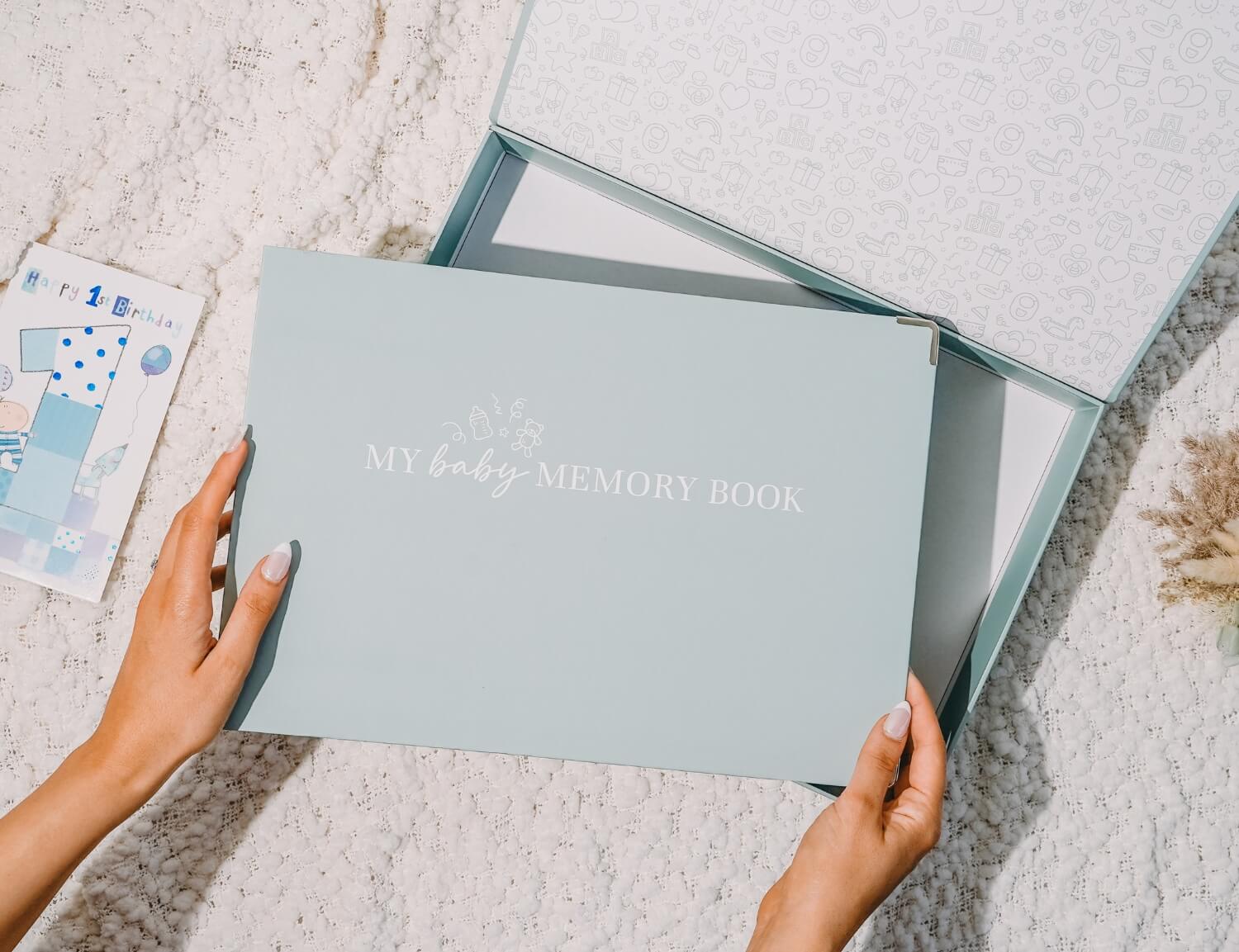 baby memory book bundle folder and storage box